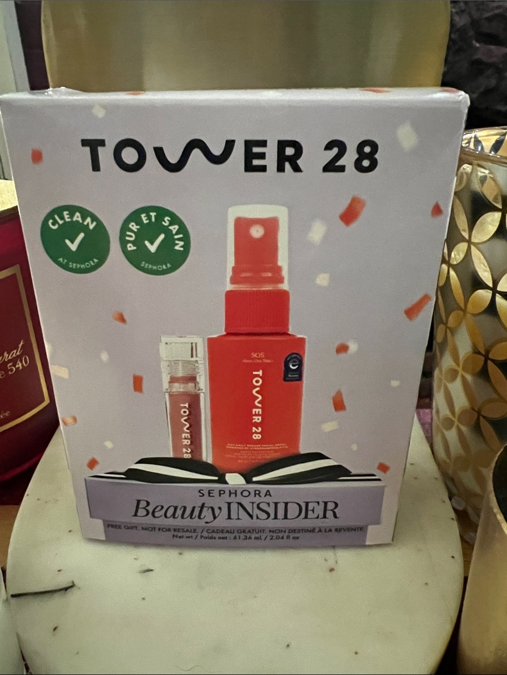 Tower 28 2 oz SOS Facial Spray & Mini ShibeOn lip jelly Set -